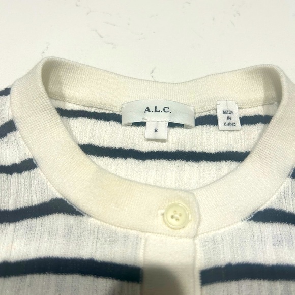 A.L.C. Black and White Striped Fisher Cardigan - Picture 4 of 4